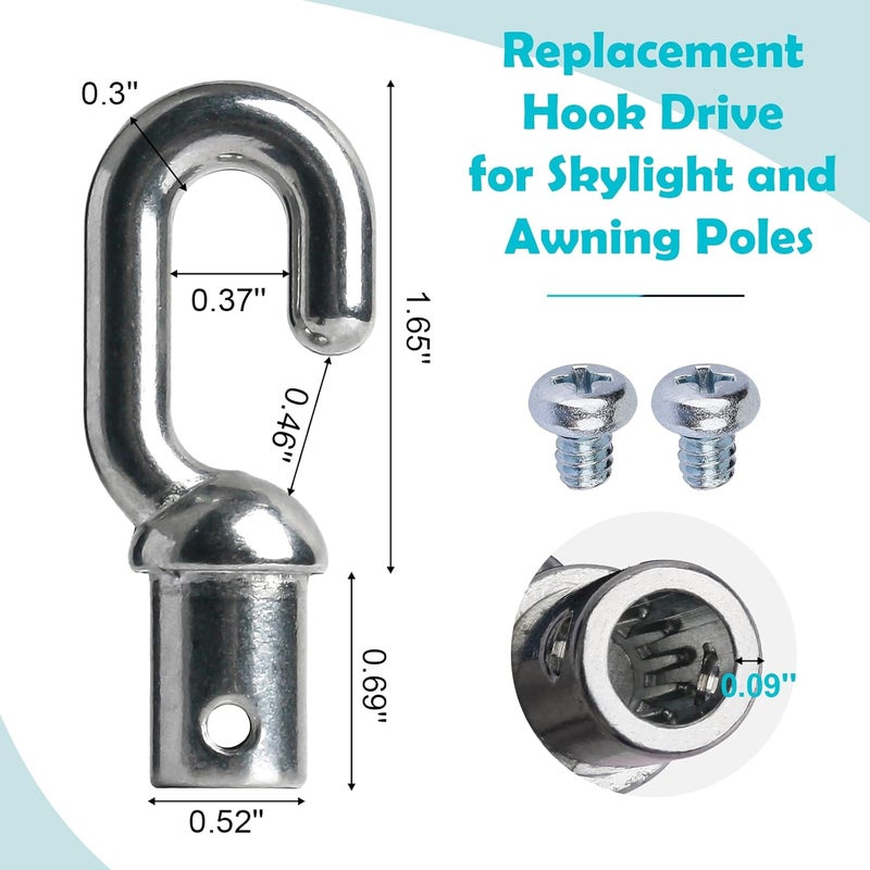 GGTE Skylight Hook Drive for Velux Skylight and Awning Poles,Skylight Parts - Image 2